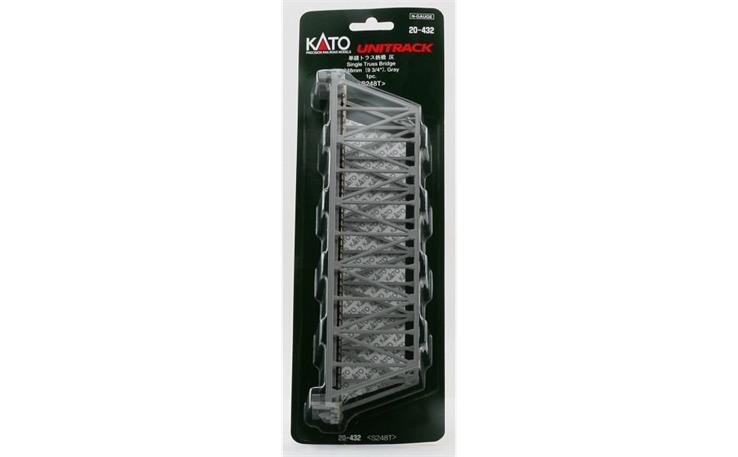 Kato 20-432 Kastenbrücke grau mit Gleis, 1-gleisig, 248 mm