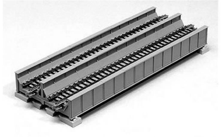 Kato 20-457 Blechträgerbrücken grau, 2-gleisig, 186 mm