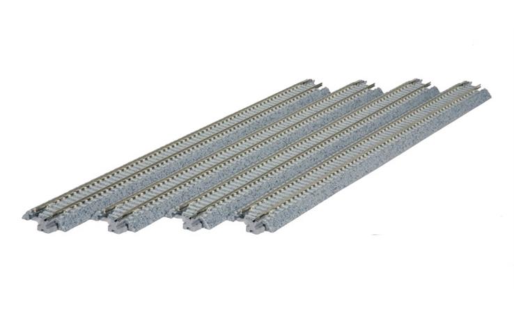 Kato 20-875 Gleis gerade mit Betonschwellen, 248 mm, 4 Stück im Blister