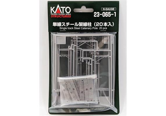 Kato 23-065-1 Oberleitungsmasten Stahl mit H-Profil, 20 Stk.