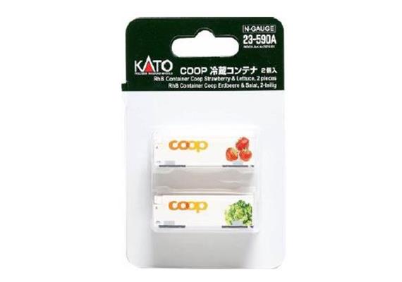 Kato 23-590A RhB COOP Kühl-Container, Erdbeere & Salat, Spur N