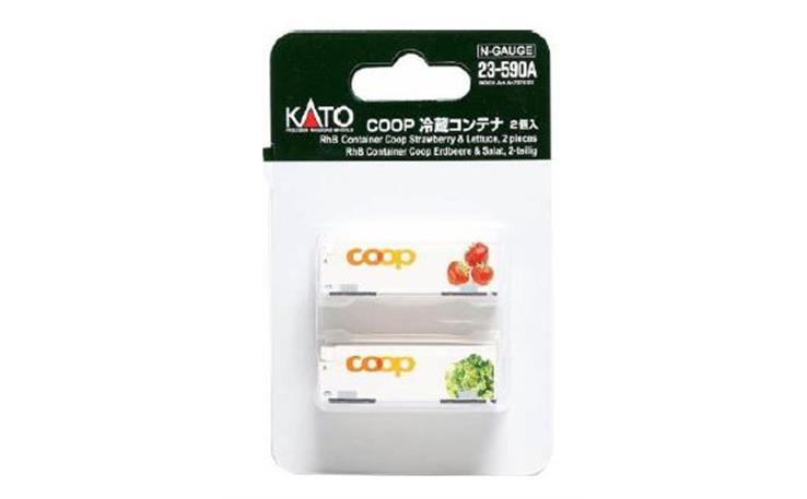 Kato 23-590A RhB COOP Kühl-Container, Erdbeere & Salat, Spur N