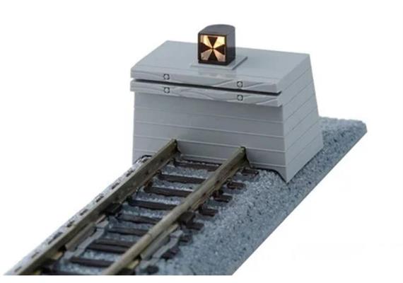 Kato 7078029 Prellbock beleuchtet, Beton mit Gleis, 66 mm