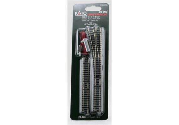 Kato 7078203 Elektrische Weiche links 15° R, 481 mm