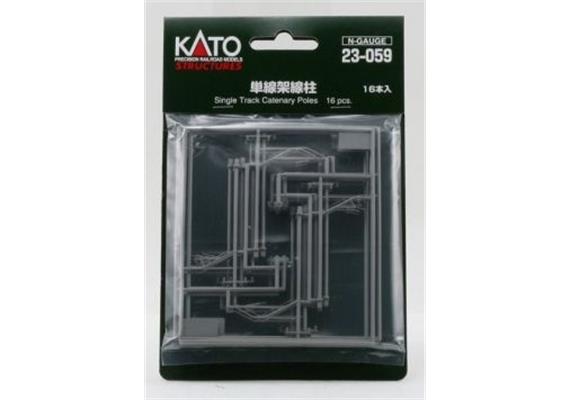 Kato 7078519 Oberleitungsmasten 1-gleisig ohne Mastenbasis, 16 Stk.