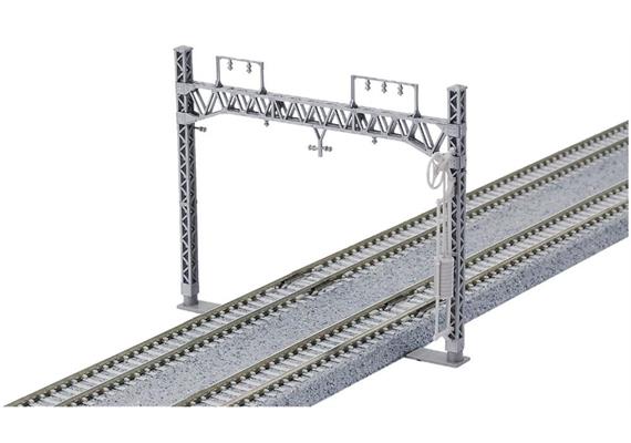 Kato 7078526 Oberleitungsmasten, 2-gleisig, mit Quertragewerk (6 Stück), Spur N