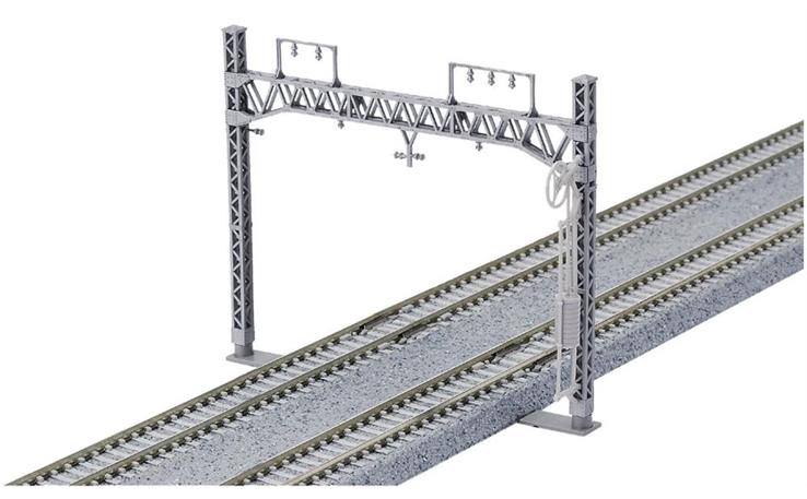 Kato 7078526 Oberleitungsmasten, 2-gleisig, mit Quertragewerk (6 Stück), Spur N