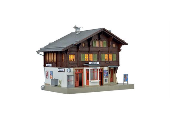 Kibri 39497 Bahnhof Litzirüti inkl. Hausbeleuchtungs-Startset Spur H0