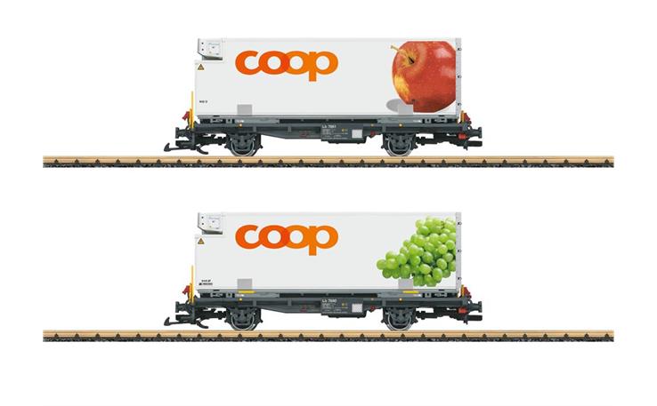 LGB 45887 Containerwagen-Set 2-tlg COOP RhB, Spur G