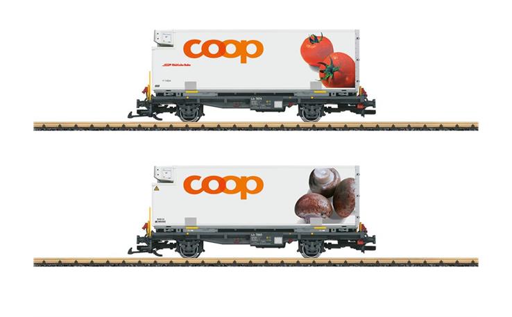 LGB 45888 Containerwagen-Set 2-tlg COOP RhB, Spur G