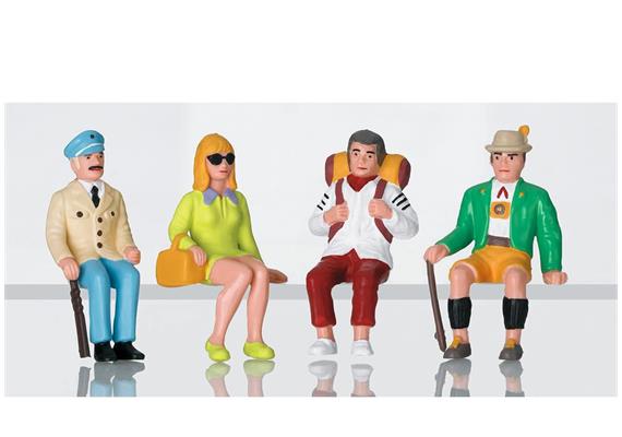 LGB 53007 Figuren-Set Touristen sitzend 4-tlg, Spur G