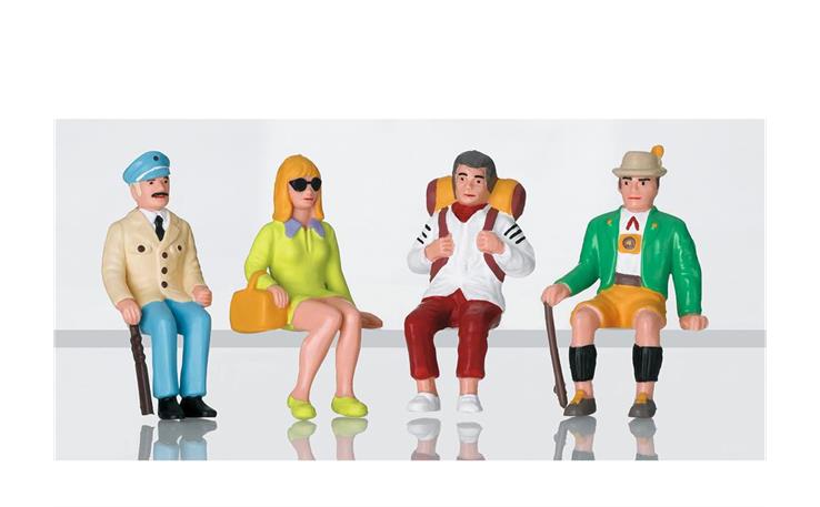 LGB 53007 Figuren-Set Touristen sitzend 4-tlg, Spur G