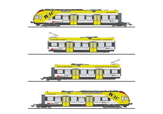 Liliput 133863 Triebzug RABe 521 521 Muttenz, FHNW, SBB, H0 DC