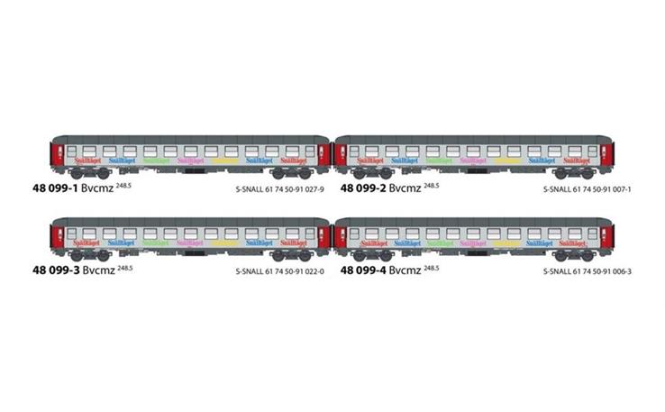 LS 48099 Liegewagen-Set 4-tlg Snälltäget, H0 DC