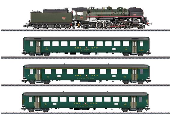 Märklin 026141 Zugset Museumszug mit 141.R und 3 EW I Wagen SBB, H0 AC mfx+ Digital Sound
