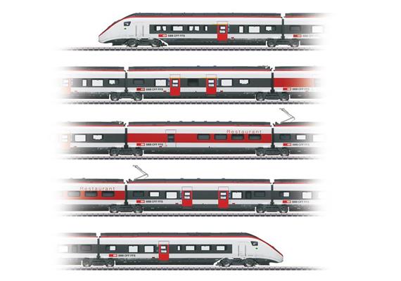 Märklin 039812 E-Triebzug RABe 501 022 Giruno 5-tlg SBB, H0 AC mfx+ Digital Sound