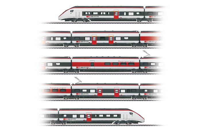 Märklin 039812 E-Triebzug RABe 501 022 Giruno 5-tlg SBB, H0 AC mfx+ Digital Sound