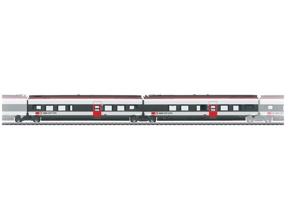 Märklin 043451 Ergänzungswagen-Set 1 zum RABe 501 022 Giruno 2-tlg SBB, H0 AC
