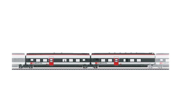 Märklin 043452 Ergänzungswagen-Set 2 zum RABe 501 022 Giruno 2-tlg SBB, H0 AC
