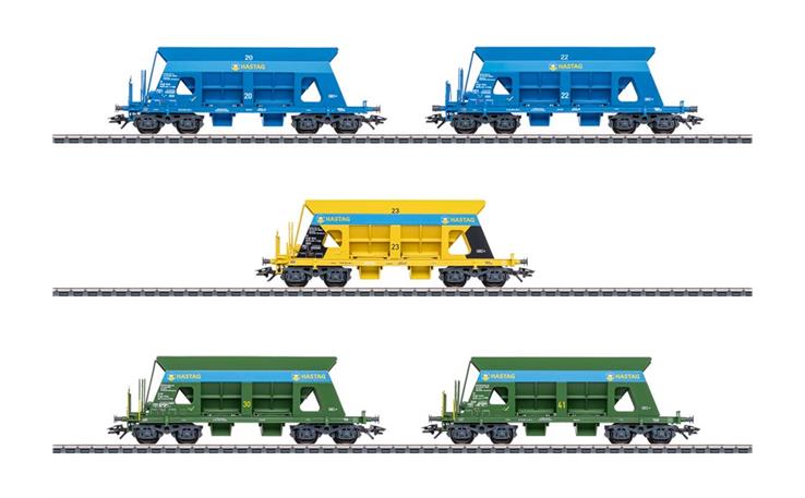 Märklin 046336 Selbstentladewagen-Set 5-tlg der HASTAG Kies AG, H0