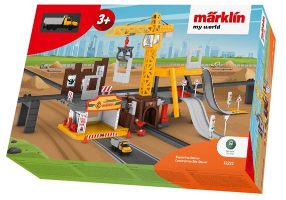 Märklin 072222 Baustellen Station mit einem grossem Kran und vielen Spielfunktionen
