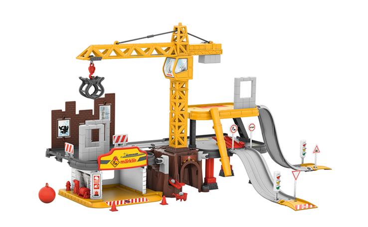 Märklin 072222 Baustellen Station mit einem grossem Kran und vielen Spielfunktionen
