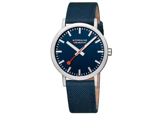 MONDAINE, Classic 40 mm, Tiefseeblaue Armbanduhr