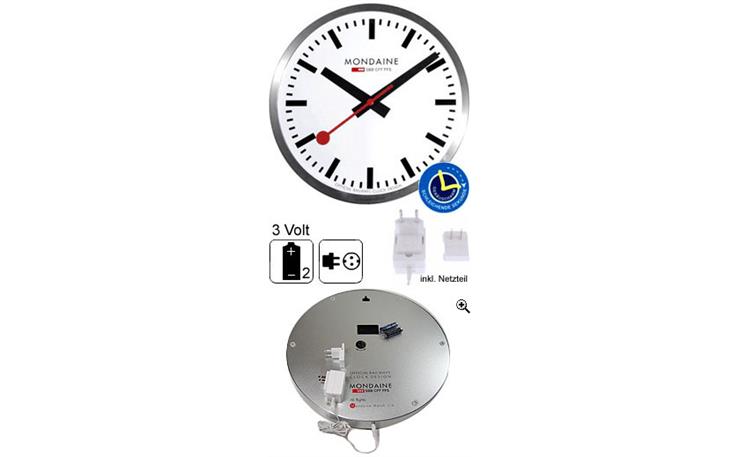 MONDAINE, Wall Clock 40cm, Bahnhofswanduhr, Hybrid