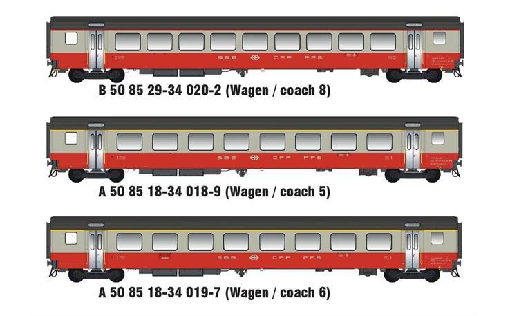 MW 02108.3DC Ergänzungswagenset 3-tlg SwissExpress SBB, H0 DC