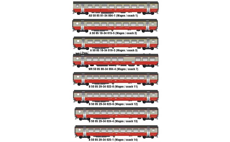 MW 02108AC Personenwagenset 8-tlg Swiss Express SBB, H0 AC