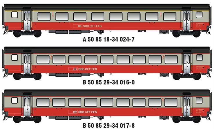 MW 02109.1AC Personenwagen-Set "Swissexpress Airport" 3-tlg SBB, H0 AC