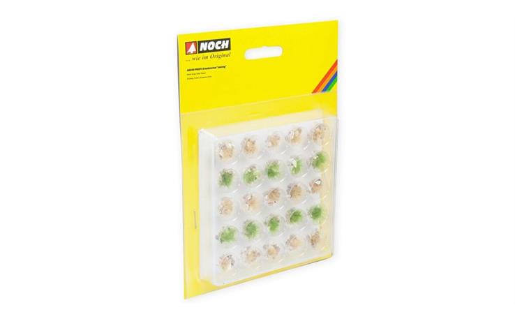 Noch 06920 PROFI-Grasbüschel steinig, grün, beige, mit Steinen weiß, beige, 25 St., 6 mm