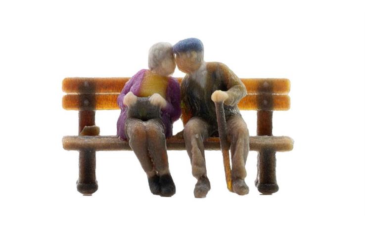 Noch 10435 Senioren auf Bank, 3D-Master-Einzelfiguren