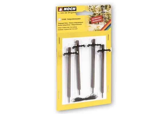 Noch 13160 Telegrafenmasten, 4 Stück inkl. 2 m Leitung
