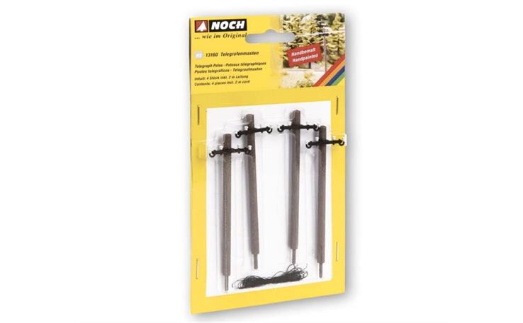 Noch 13160 Telegrafenmasten, 4 Stück inkl. 2 m Leitung