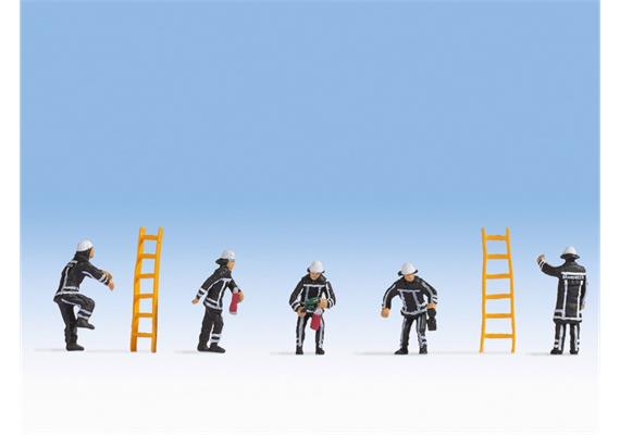 Noch 15024 Feuerwehr Niederlande, Set mit 5 Figuren und Zubehör