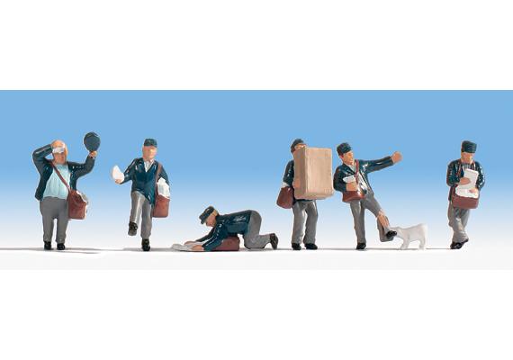 Noch 15085 Briefträger, Set mit 6 Figuren und Zubehör