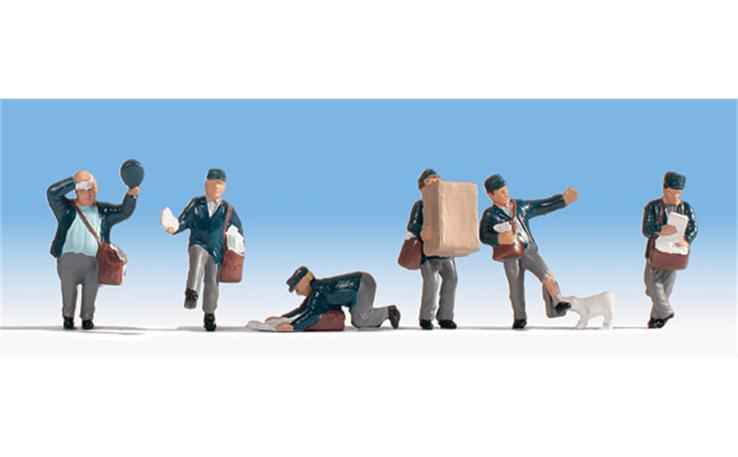 Noch 15085 Briefträger, Set mit 6 Figuren und Zubehör