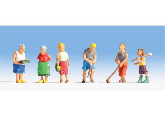 Noch 15569 Familie im Garten, Set mit 6 Figuren