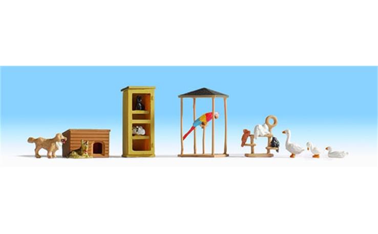 Noch 15716 Haustiere, diverse Tiere mit Zubehör