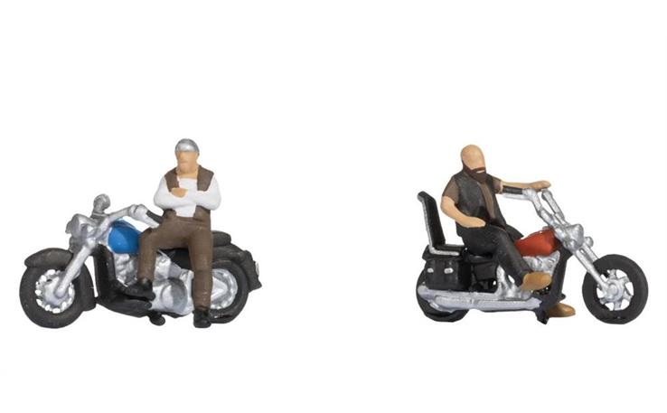 Noch 15906 Rocker auf Motorrädern, Set mit 2 Figuren und Zubehör