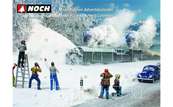 Noch 15998 Figuren-Adventskalender, 28 Figuren, H0