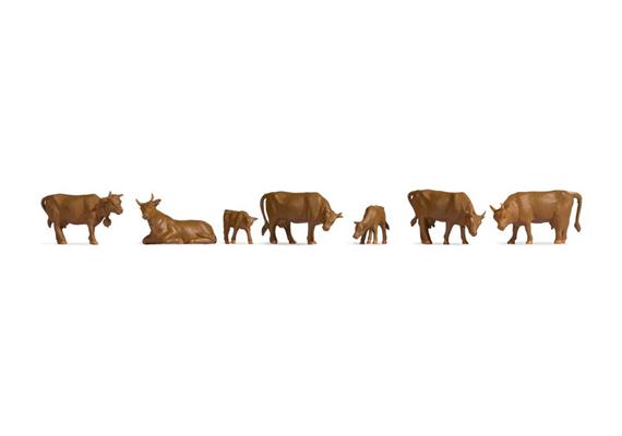 Noch 18216 Kühe, braun, Set mit 7 Figuren