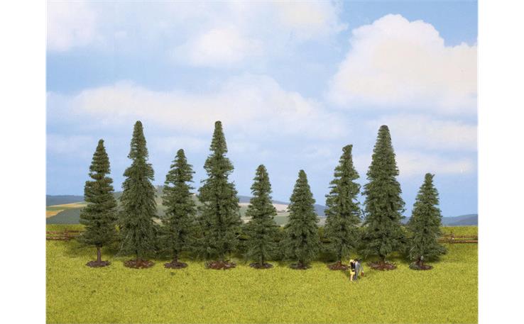 Noch 25086 Tannen, 9 Stück, 8-12 cm hoch