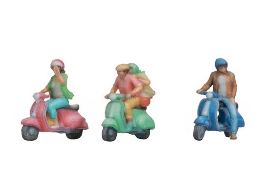 Noch 35835 Motorrollerfahrer, Set mit 3 Figuren, Spur N