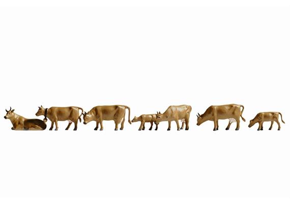 Noch 36722 Kühe dunkelbraun, Set mit 9 Figuren