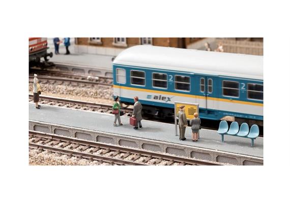 Noch 63010 L-C N Universal-Bahnsteig, 3-er Set, je 14,8?x?4,5?cm, 0,6?cm hoch