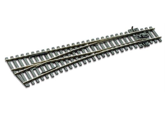 Peco SL-E196 Cd75 12° Weiche links, mittlerer Radius mit leitendem Herzstüc, H0/00