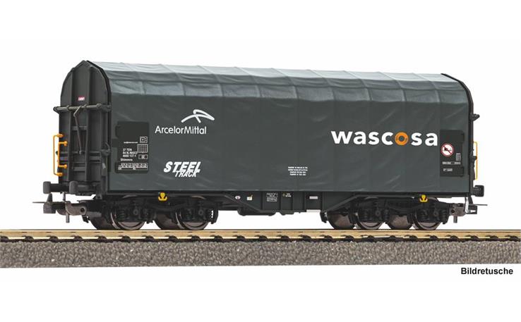 PIKO 24640 Schiebeplanewagen Arcelor Mittal grau Wascosa, H0