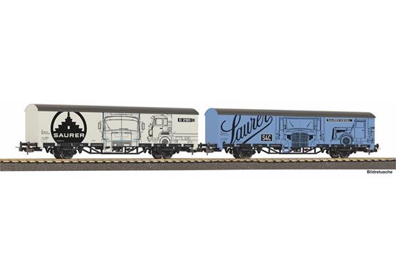PIKO 27747 Gedeckte Güterwagen Set 2-tlg Saurer SBB, H0